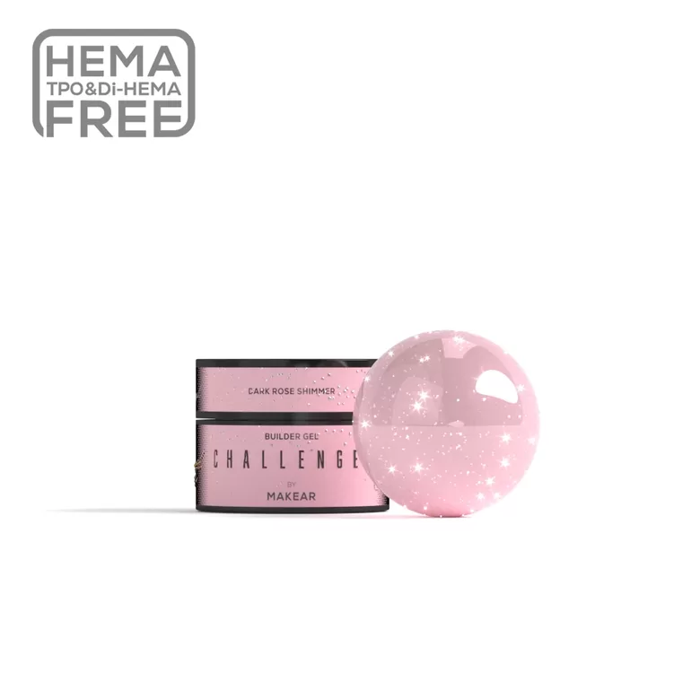 Gēls Makear, Challengel Shimmer Dark Rose HG15 - builder gel 15ml